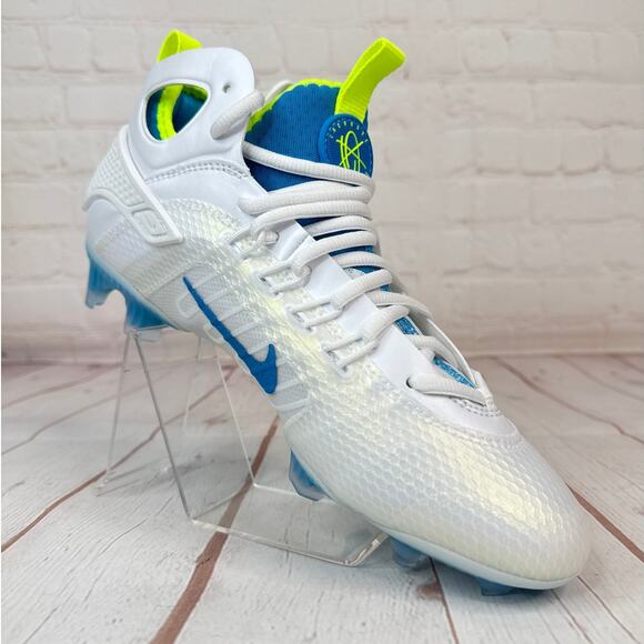 Nike Huarache 9 Elite LAX SE White Blue Lacrosse Cleats Mens Size 7 (FV6149-100) - Picture 2 of 10